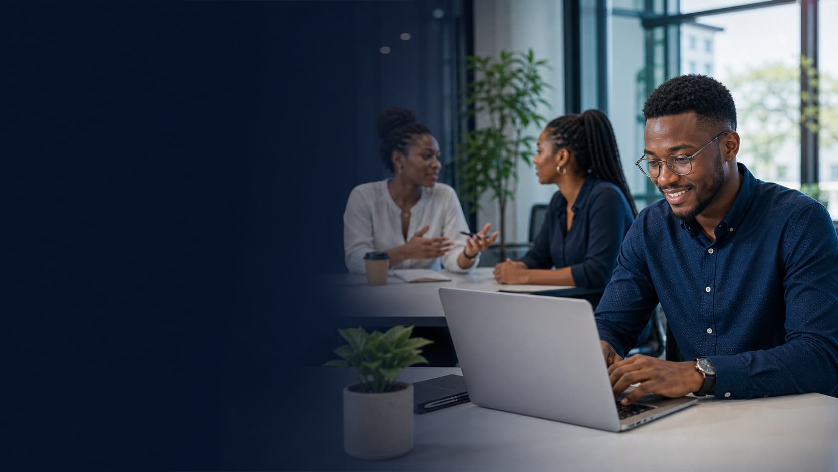 Aspiring sales professionals building readiness in a modern training workspace